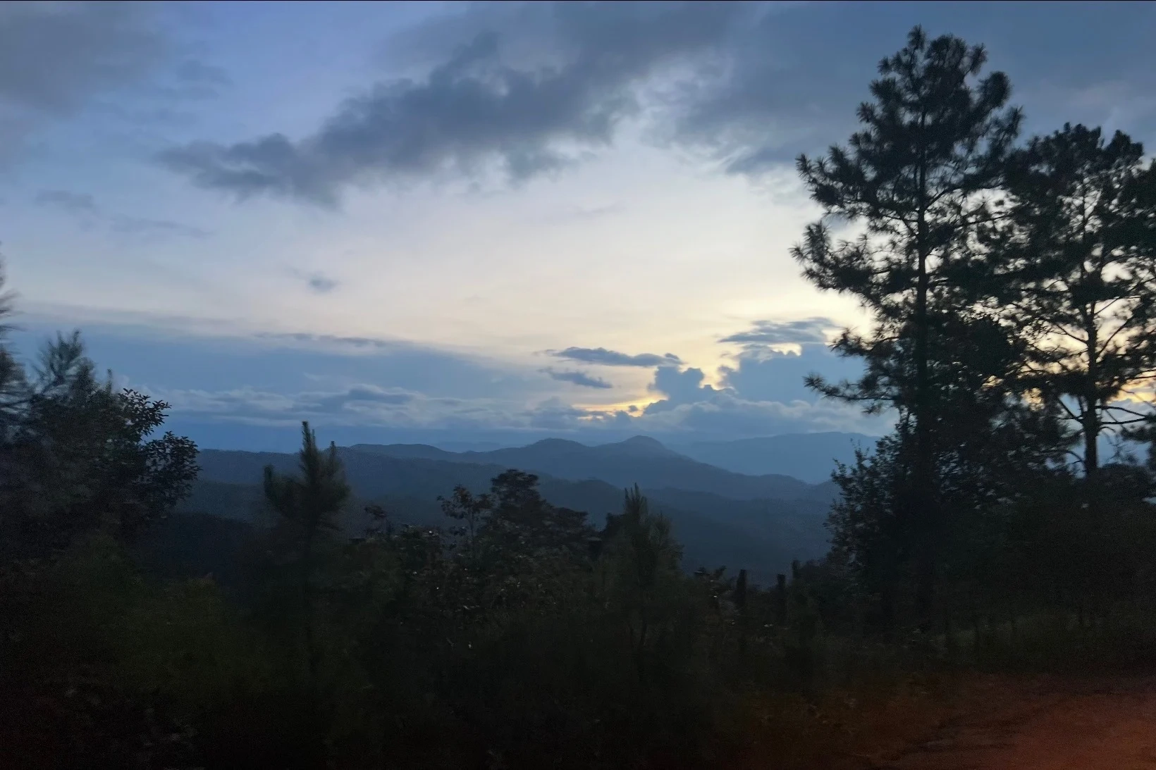 Mountain landscape in Central America at dusk