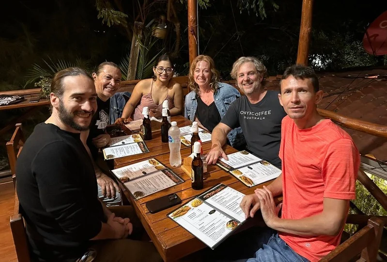 Friends gathered around a table